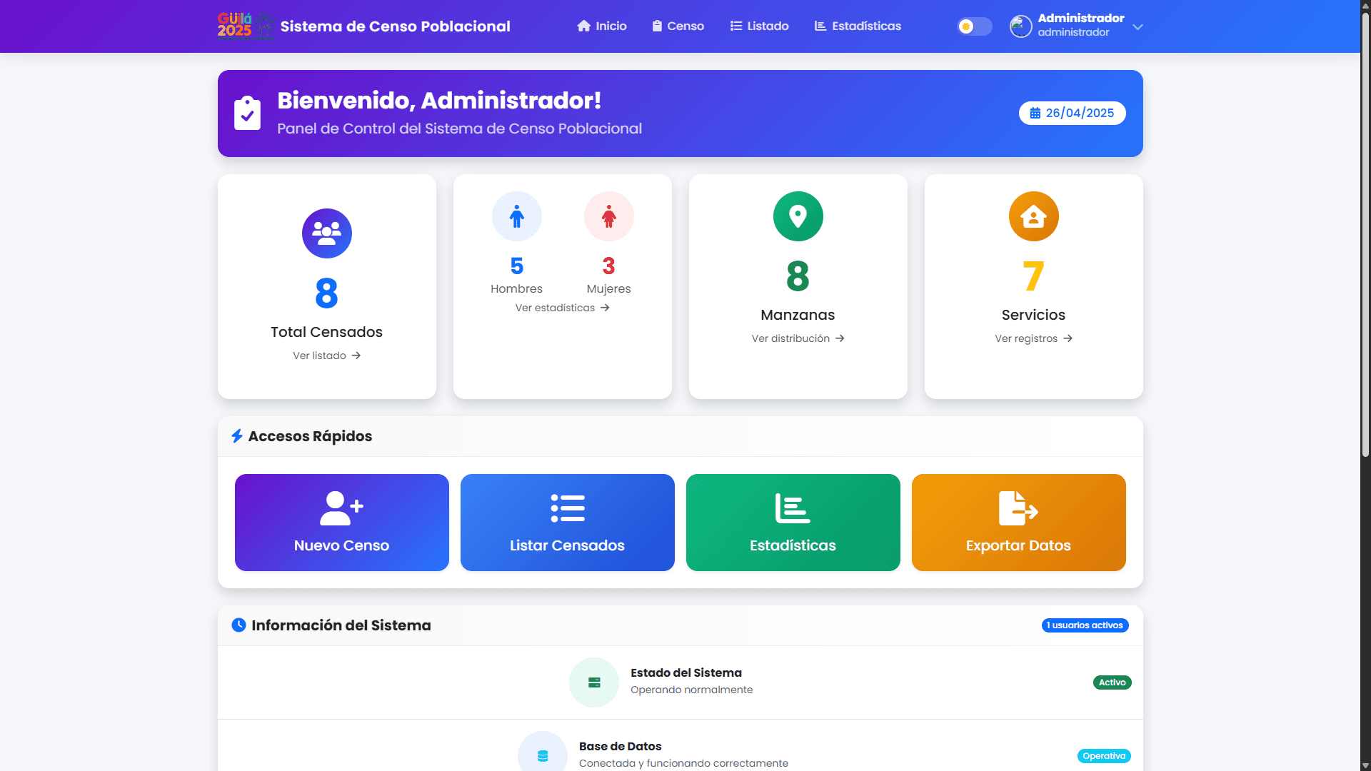 Sistema de Censo Poblacional